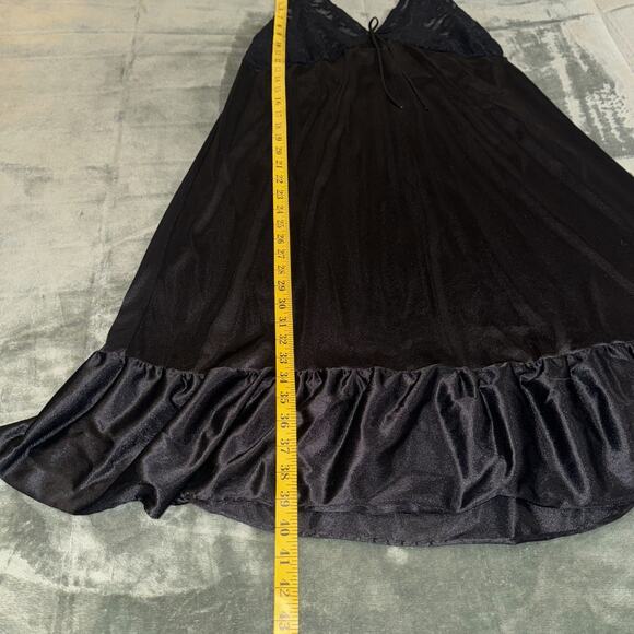 Anthony Richards Nightgown Slip Dress Women's 1X Black Lace Adjustable Straps - Picture 7 of 9
